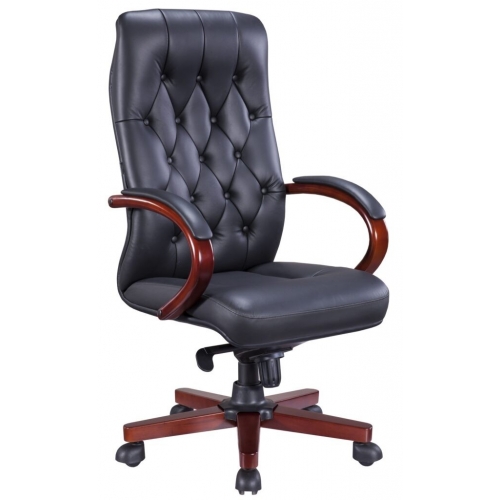 Кресло руководителя Everprof Monaco Wood Экокожа Черный