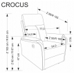 Кресло-реклайнер с электроприводом HALMAR CROCUS серое