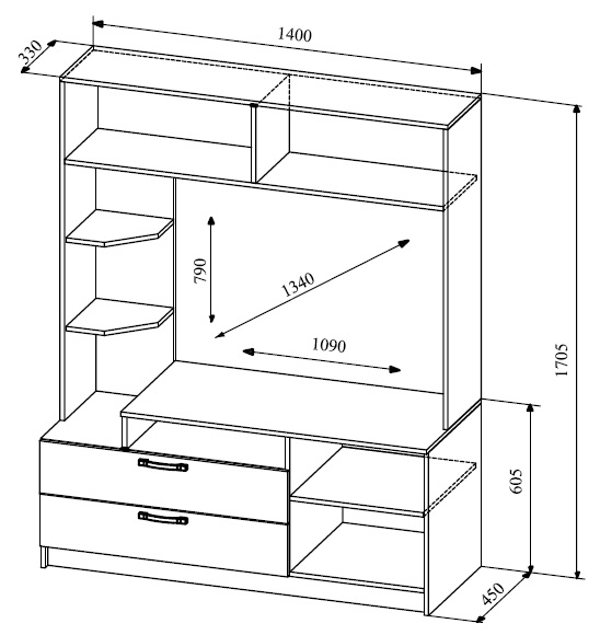 Размеры стенки София-2