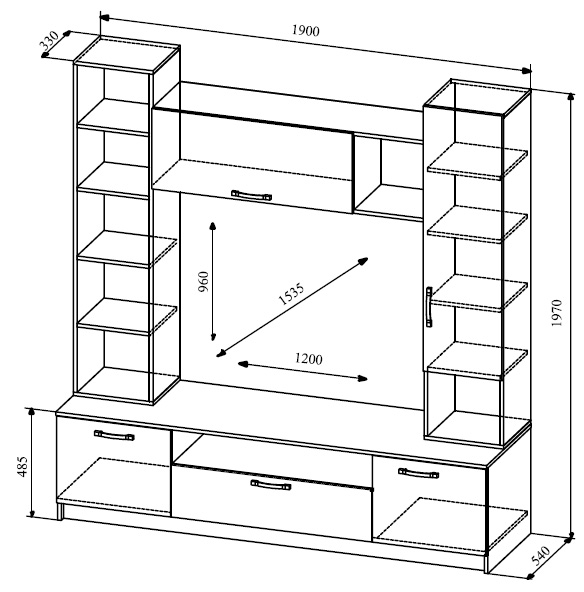 Размеры стенки София-4