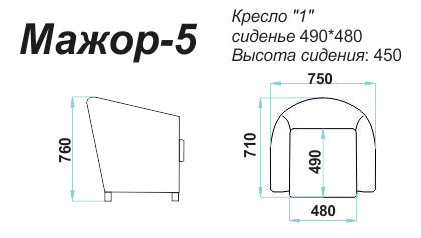 Размеры кресла Мажор-5