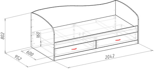 Размеры кровати Лагуна-2
